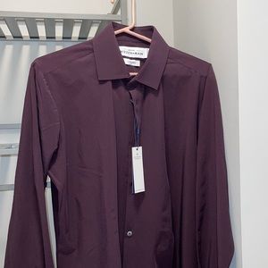 Men’s Burgundy Dress Shirt, Mizzen + Main